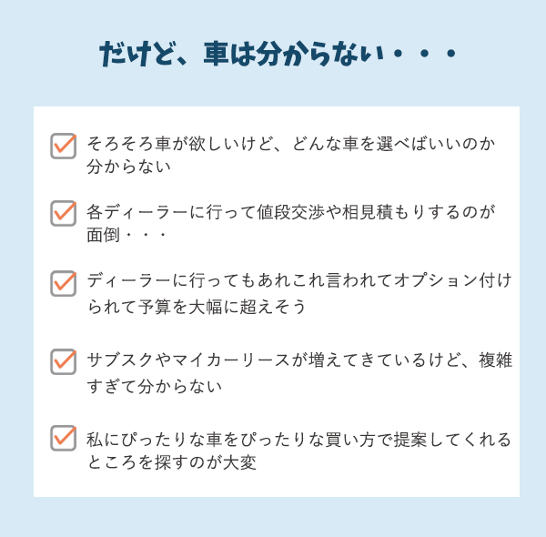 だけど、車は分からない・・・